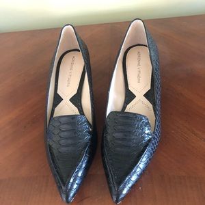 Black snakeskin heels